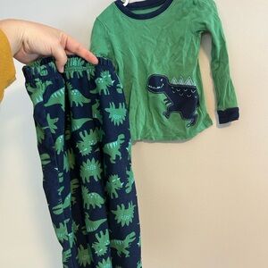 Carter's 3t Green and blue Dinosaur 2pc sleep Set of long sleeve shirt & pants
